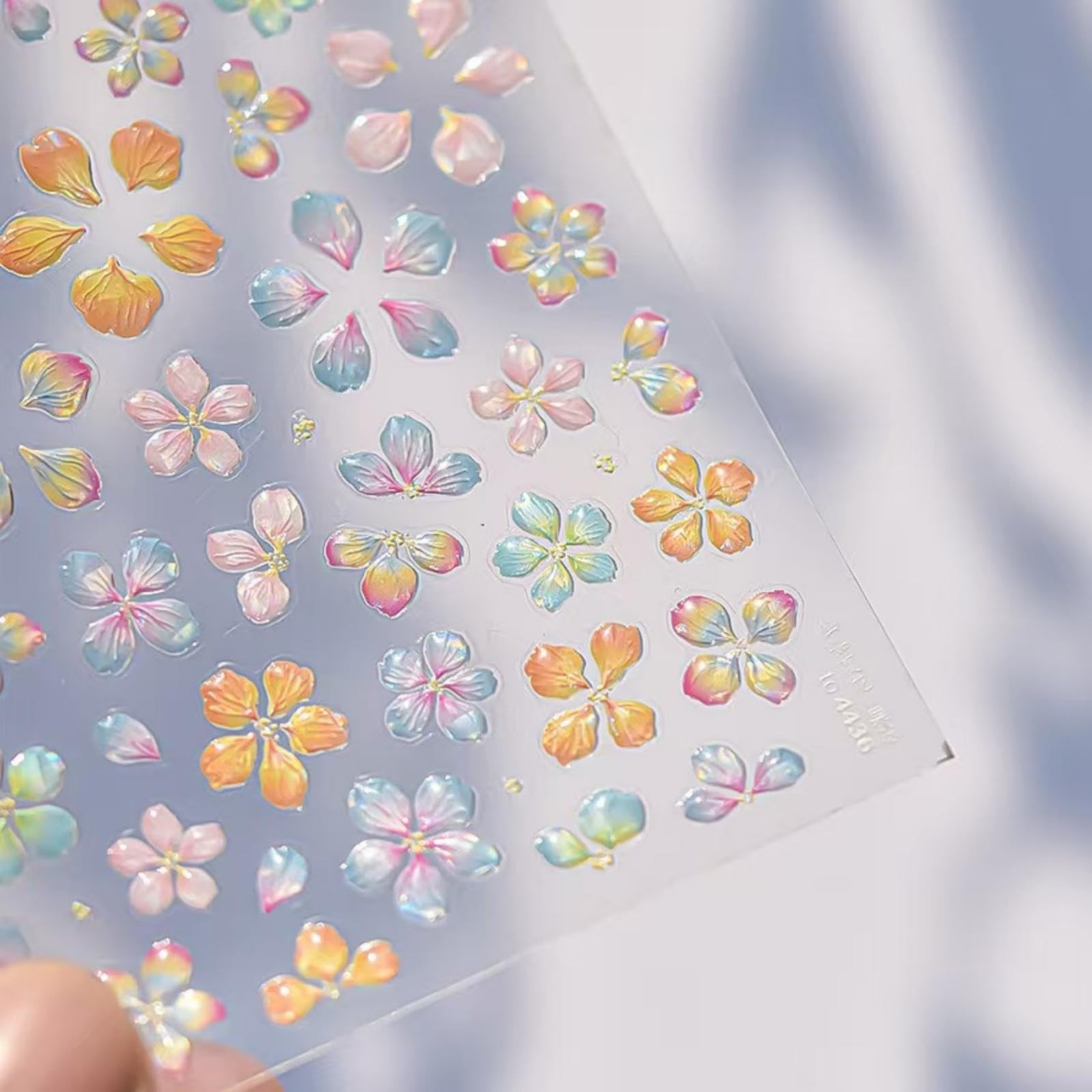 Flower Nail Stickers for Nail Art Colorful Spring Summer Floral Nail Decals 5…