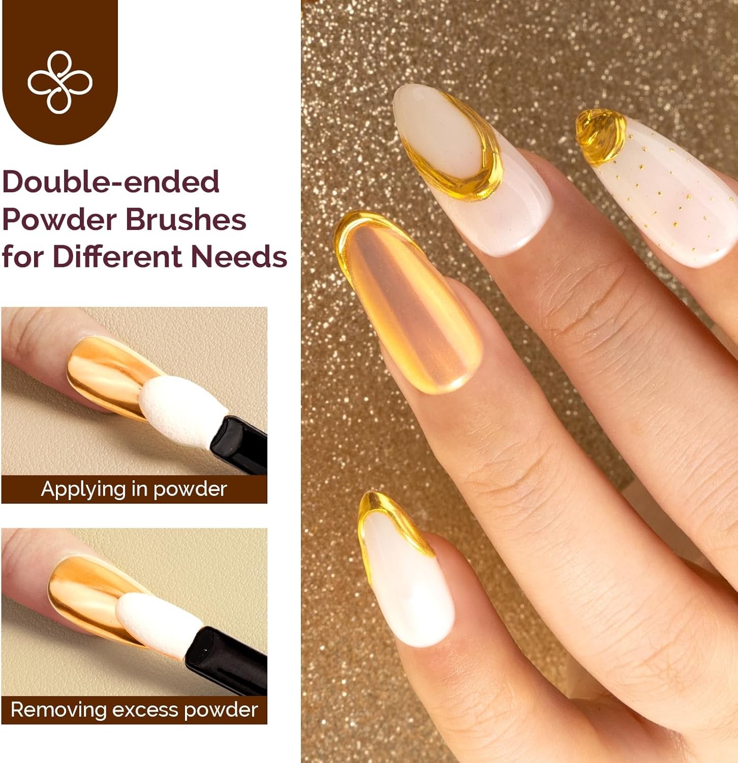 Gold Chrome Nail Powder Mirror Effect Metallic Pigment Fine Glitter for Gel