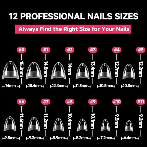 Short Almond Gel x Nail Tips Half Cover 504PCS Extra Short A1-XS Almond Half