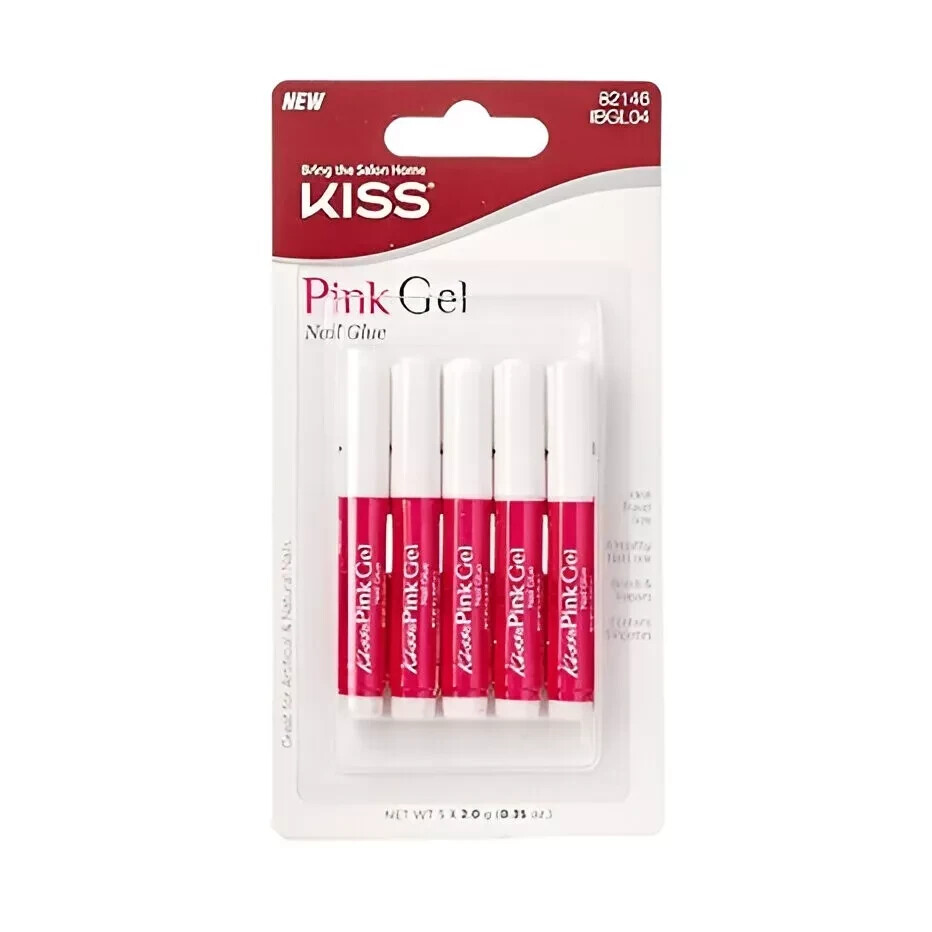 KISS Pink Gel Nail Glue IBGL04 12 Pack