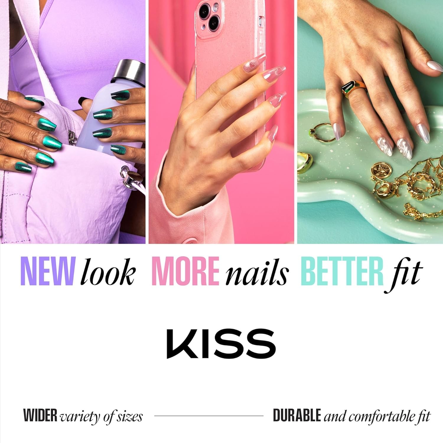 Kiss Core, Press On Nails, Nail glue included, ‘Your Moment’, Pink, Real Short