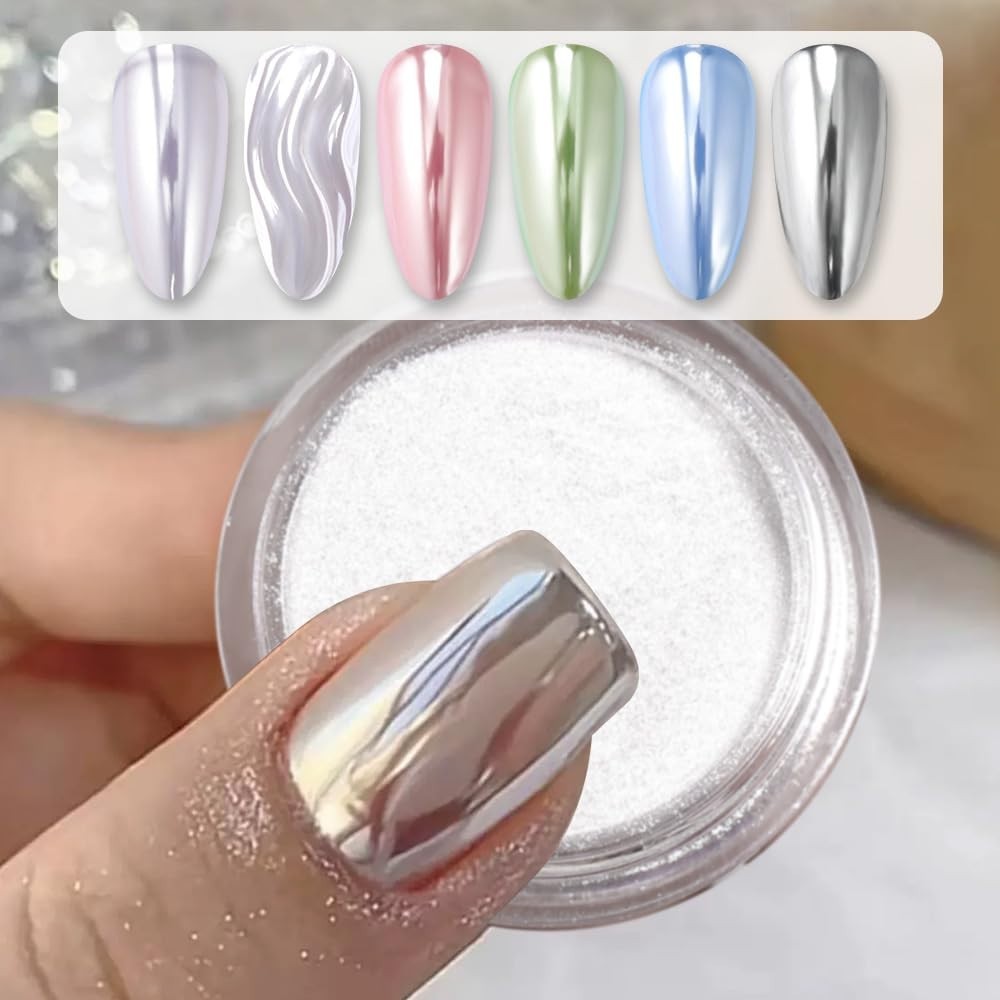 Ultra-Fine Silver Chrome Nail Glitter: Easy Application for Salon-Quality Nails