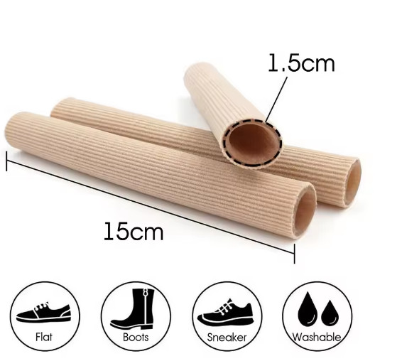 Fabric Gel Tube Bandage Cover Toe Finger Foot Pain Relief Feet Protector Protect