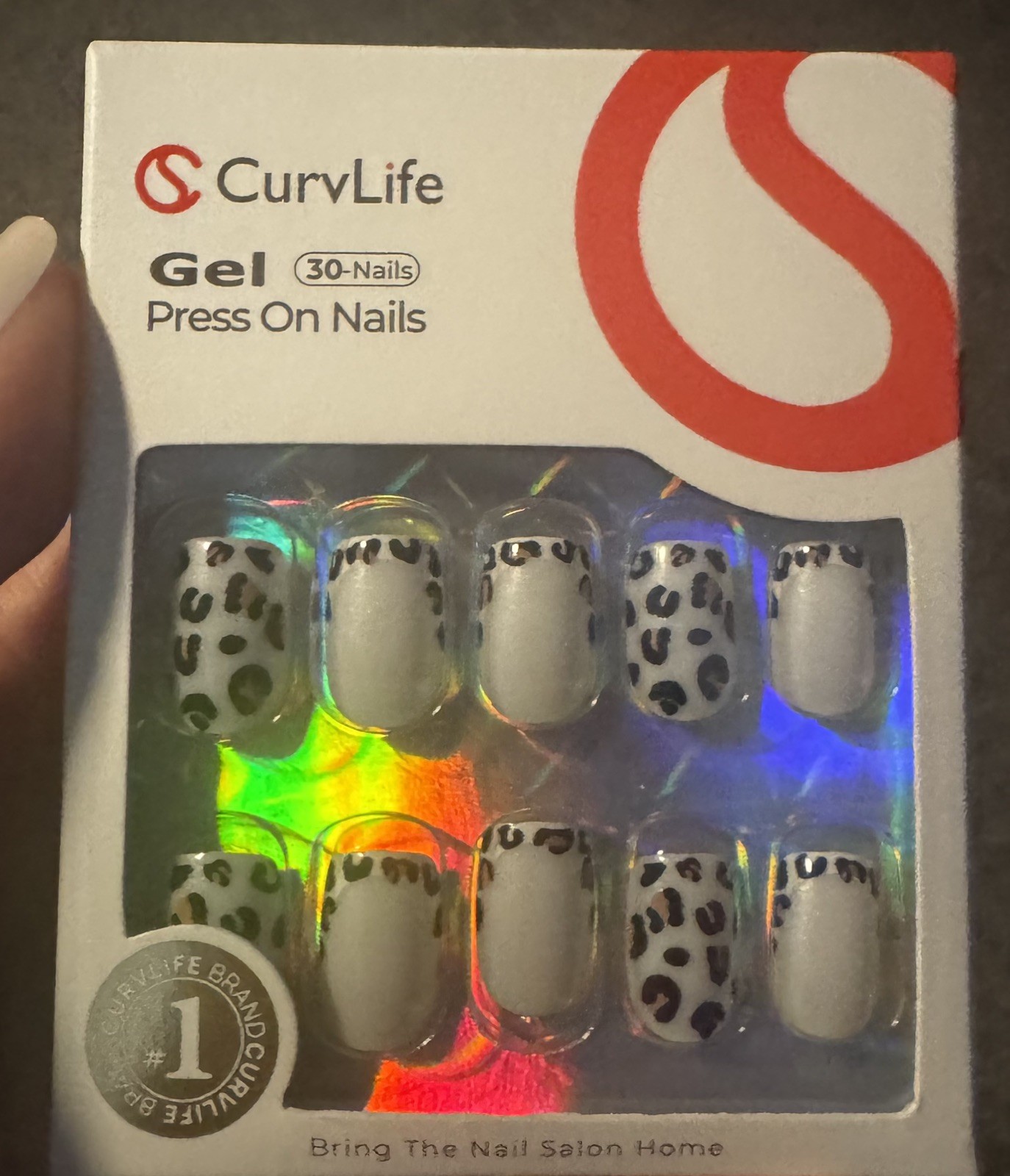NEW! Curvlife Gel Leopard Print Square Press-On Nails