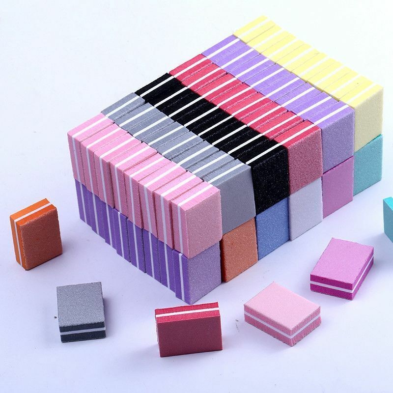 10/25/50pcs Manicure Tools Double-sided lotColorful Sponge Mini Nail File Block
