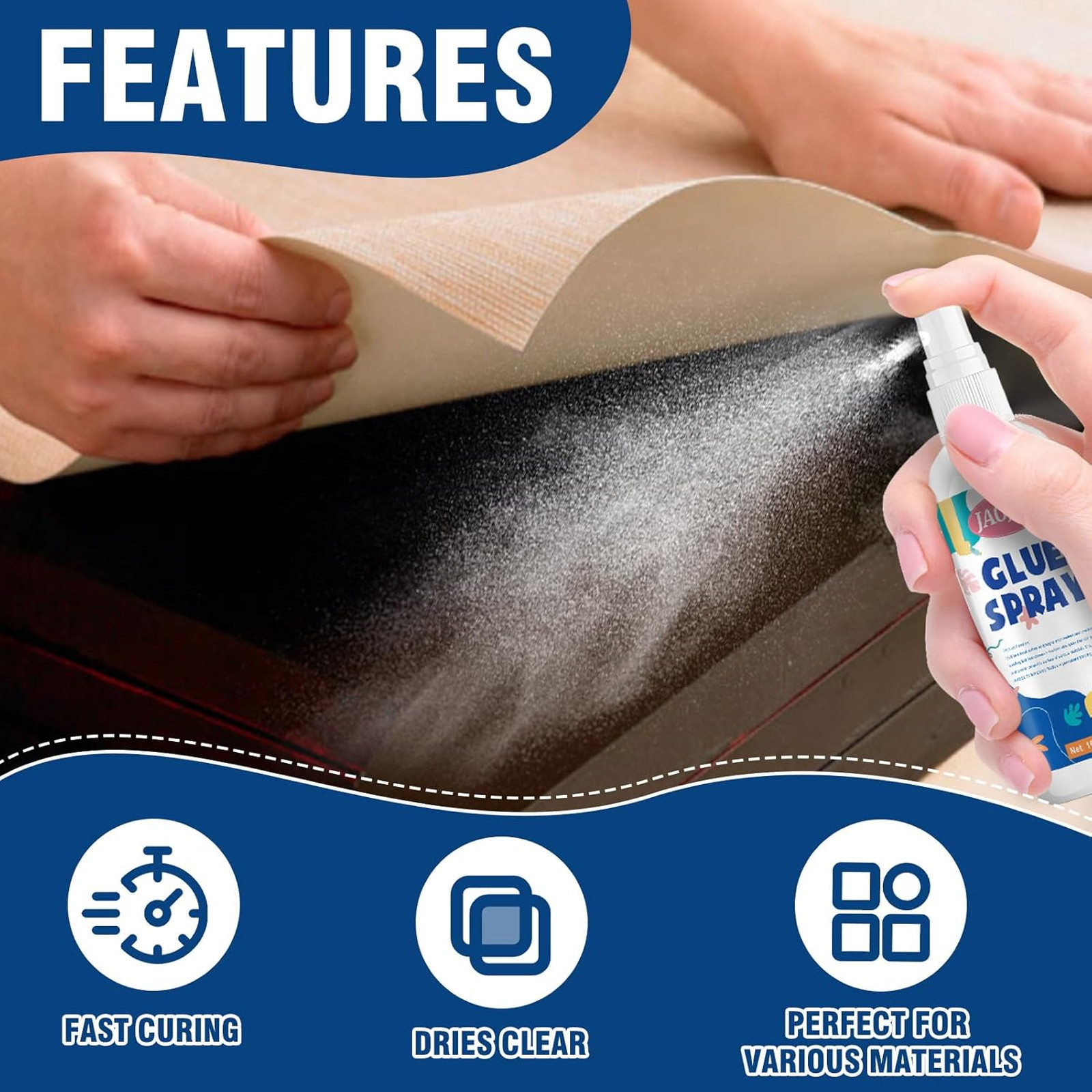 Spray Adhesive Glue 2PCS Heavy Duty Fast Bonding for Paper Foam Wood 200ML