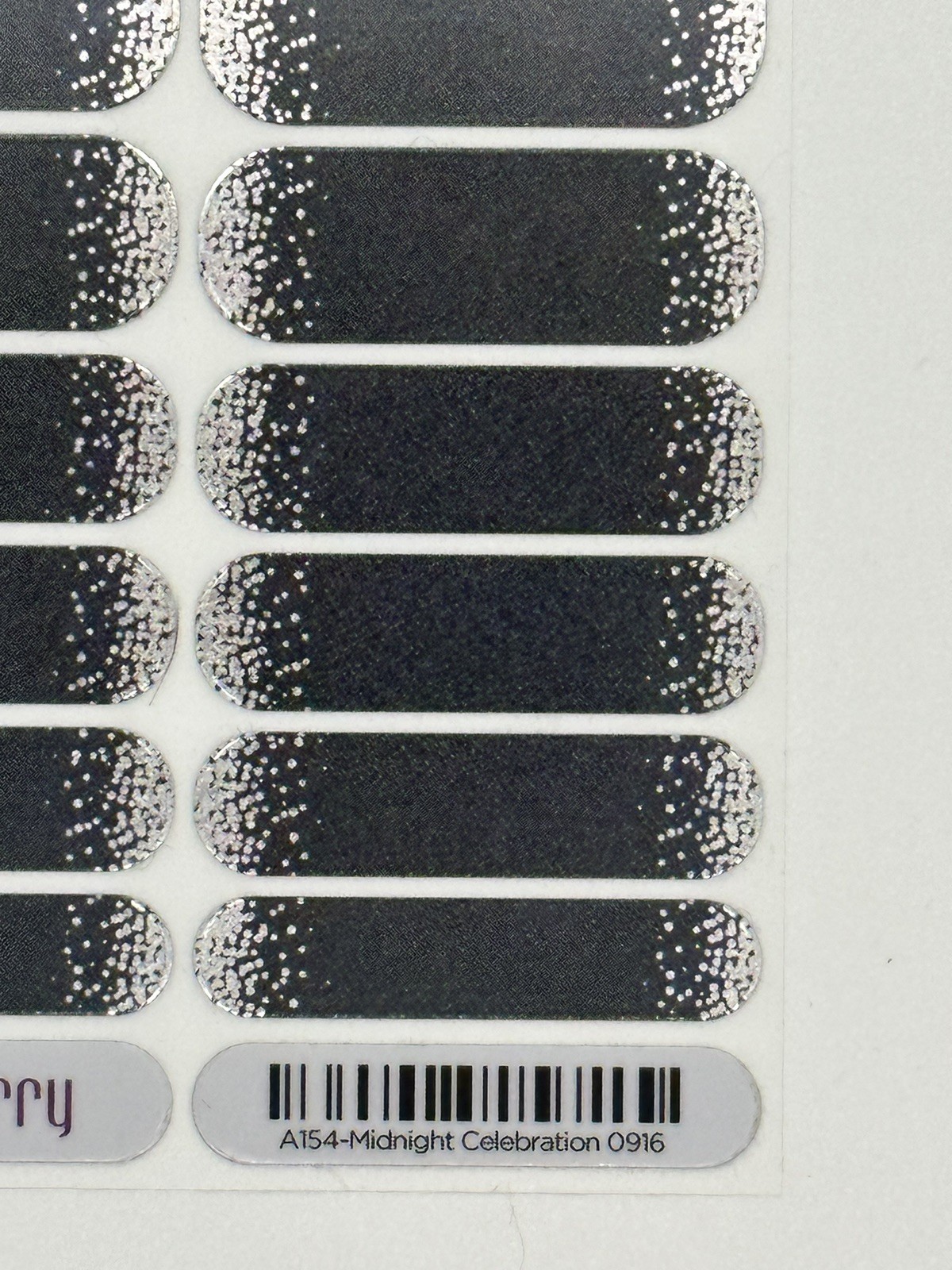 Jamberry Nail Wraps – Full Sheet – Midnight Celebration Metallic Black & Silver