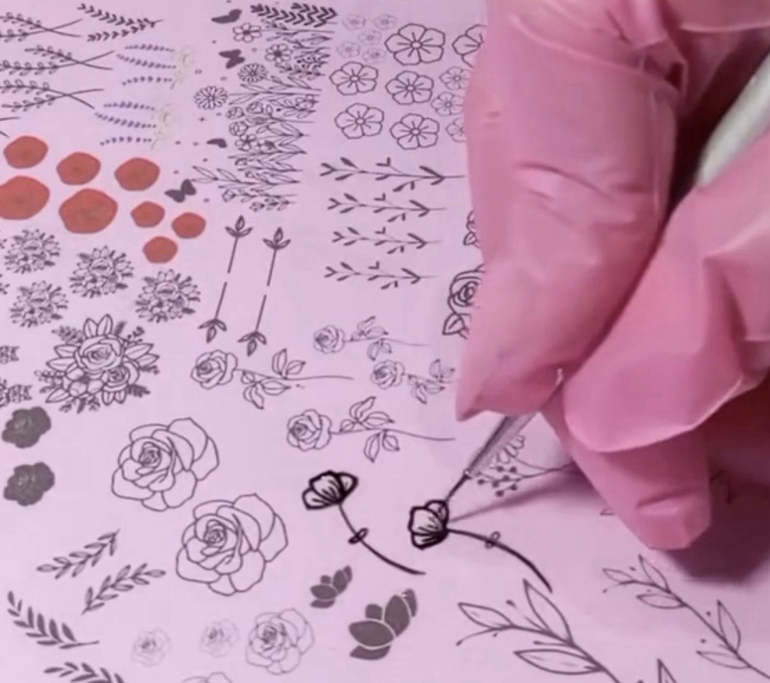 Gel Nail art Practice Mat Reusable decal sticker maker Nail design Worksheet