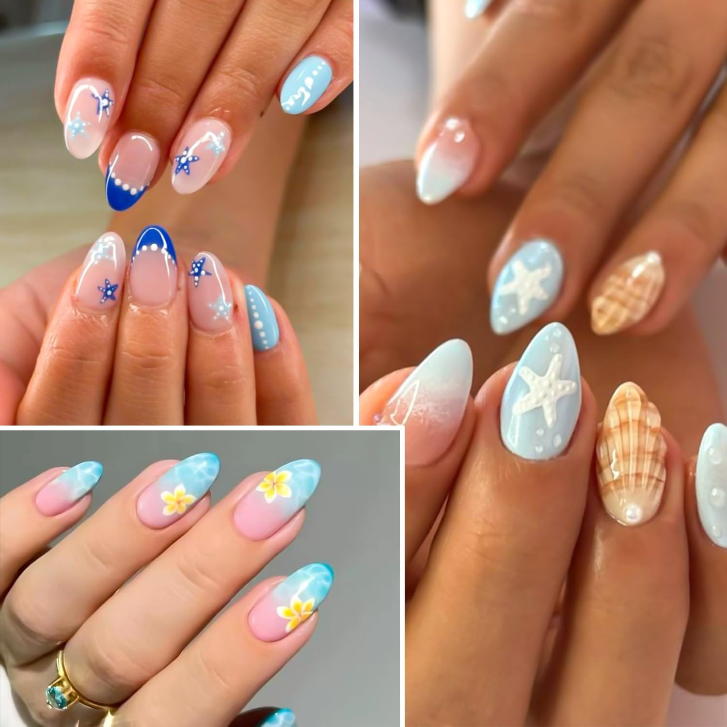 Flower Nail Art Stickers Decals 3PCS 3D Self-Adhesive Floral Nail Stickers | Fra