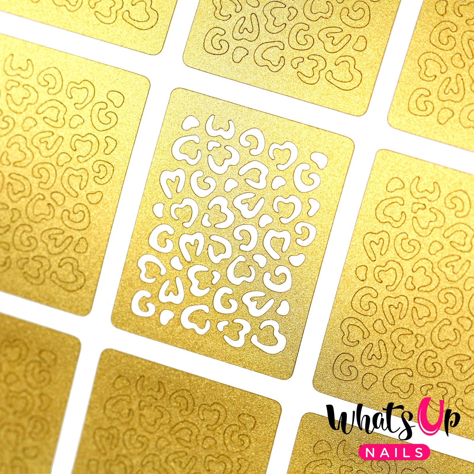 Whats Up Nails Cheetah Hearts Stencils for Nails, Valentine’s Day Nail Stickers