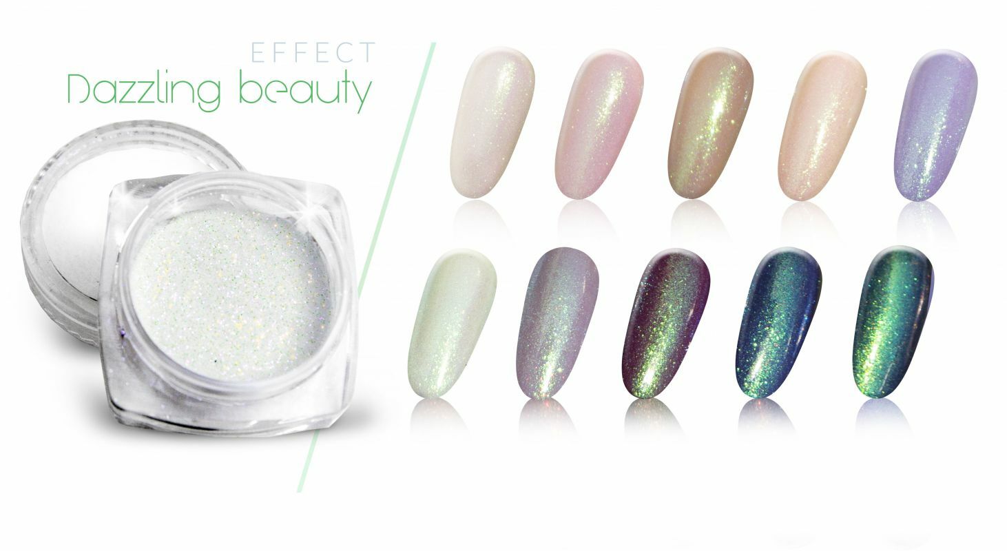 4 pcs SET! Mermaid Effect Nail Powder Emerald Multicolour Purple Aurora Glitter