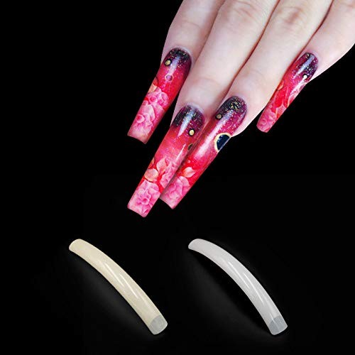 100pcs White/Clear/Natural Extra Long Curve Nail Tip UV Gel French Acrylic Fa…