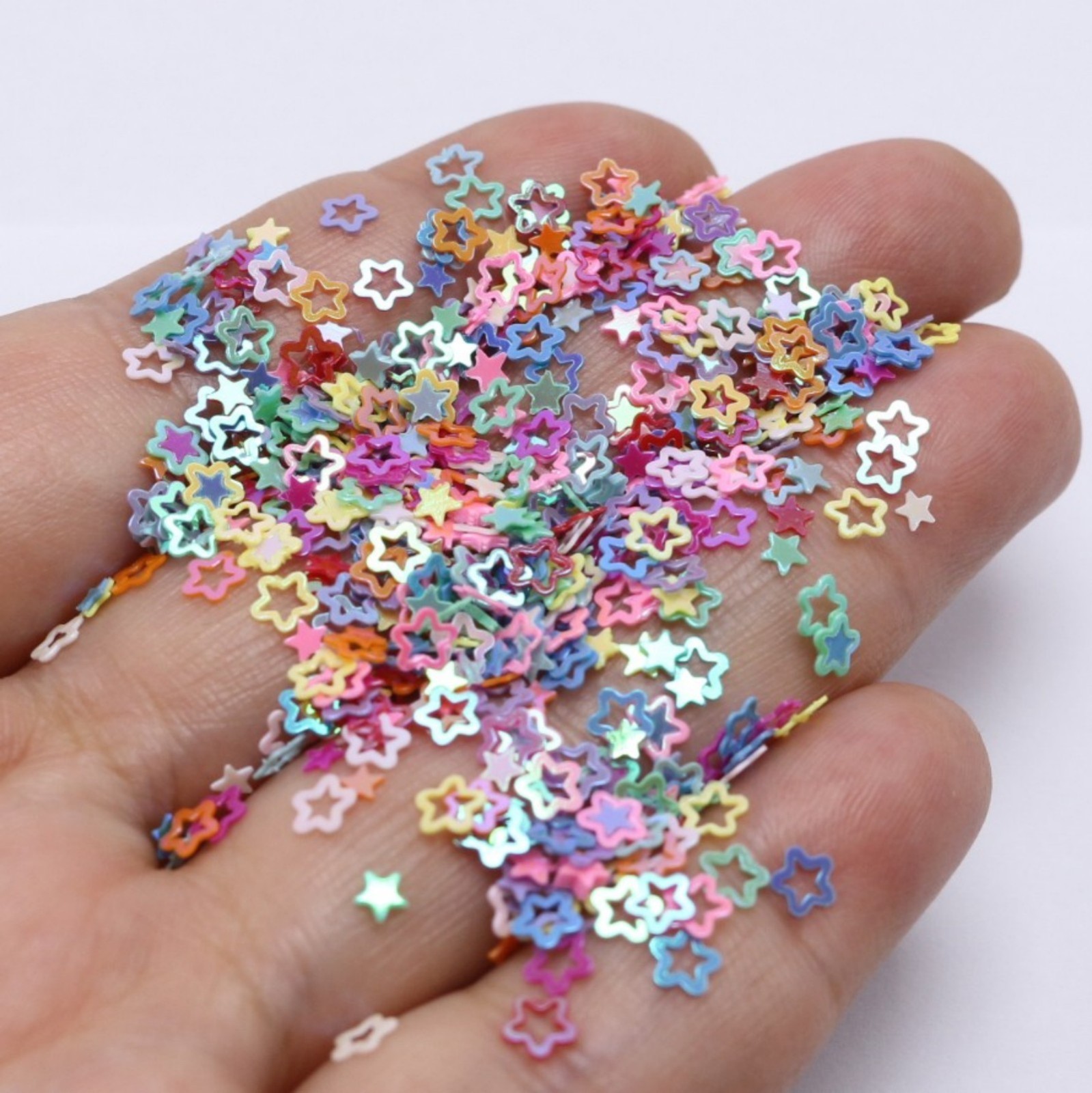 50 Gram Mixed Color Hollow Flower Sequins Loose Tiny Tips 4mm Nail Art