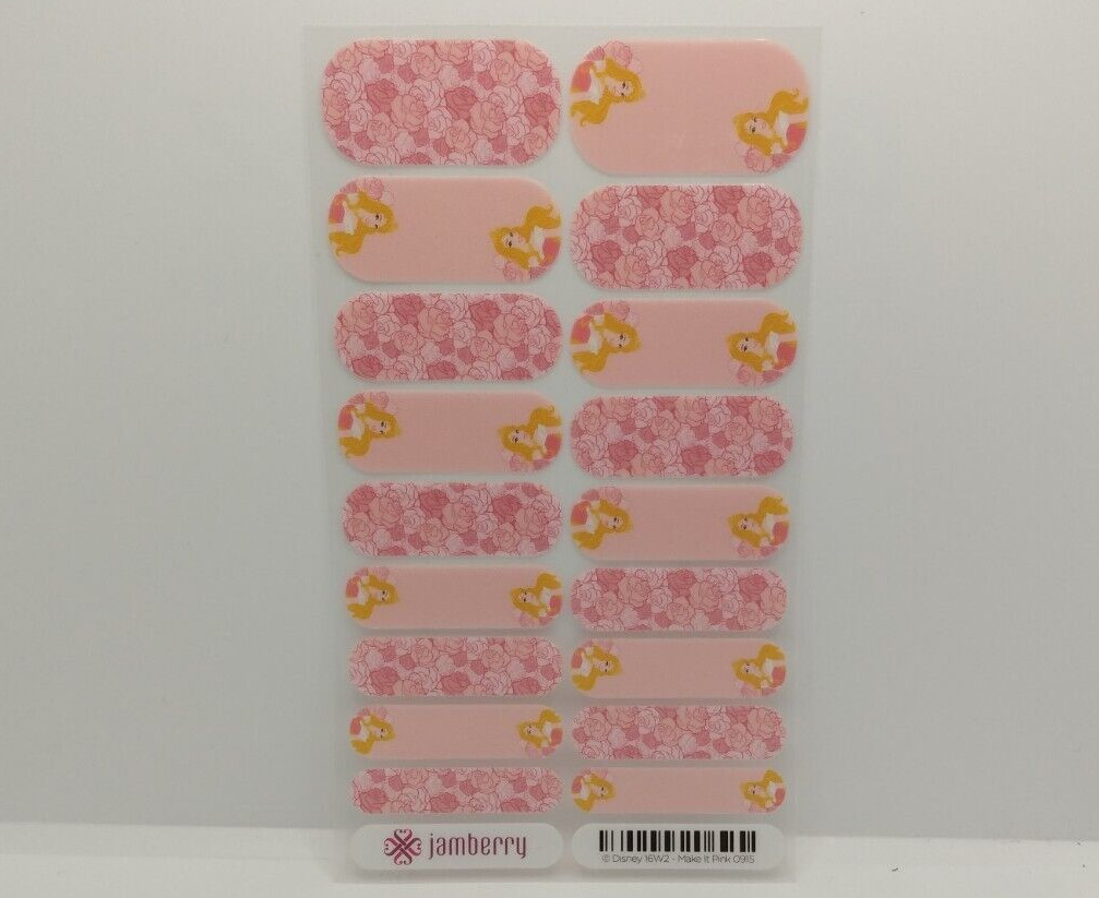Jamberry Nail Wrap Sleeping Beauty “Make It Pink” Full Sheet Princess Aurora