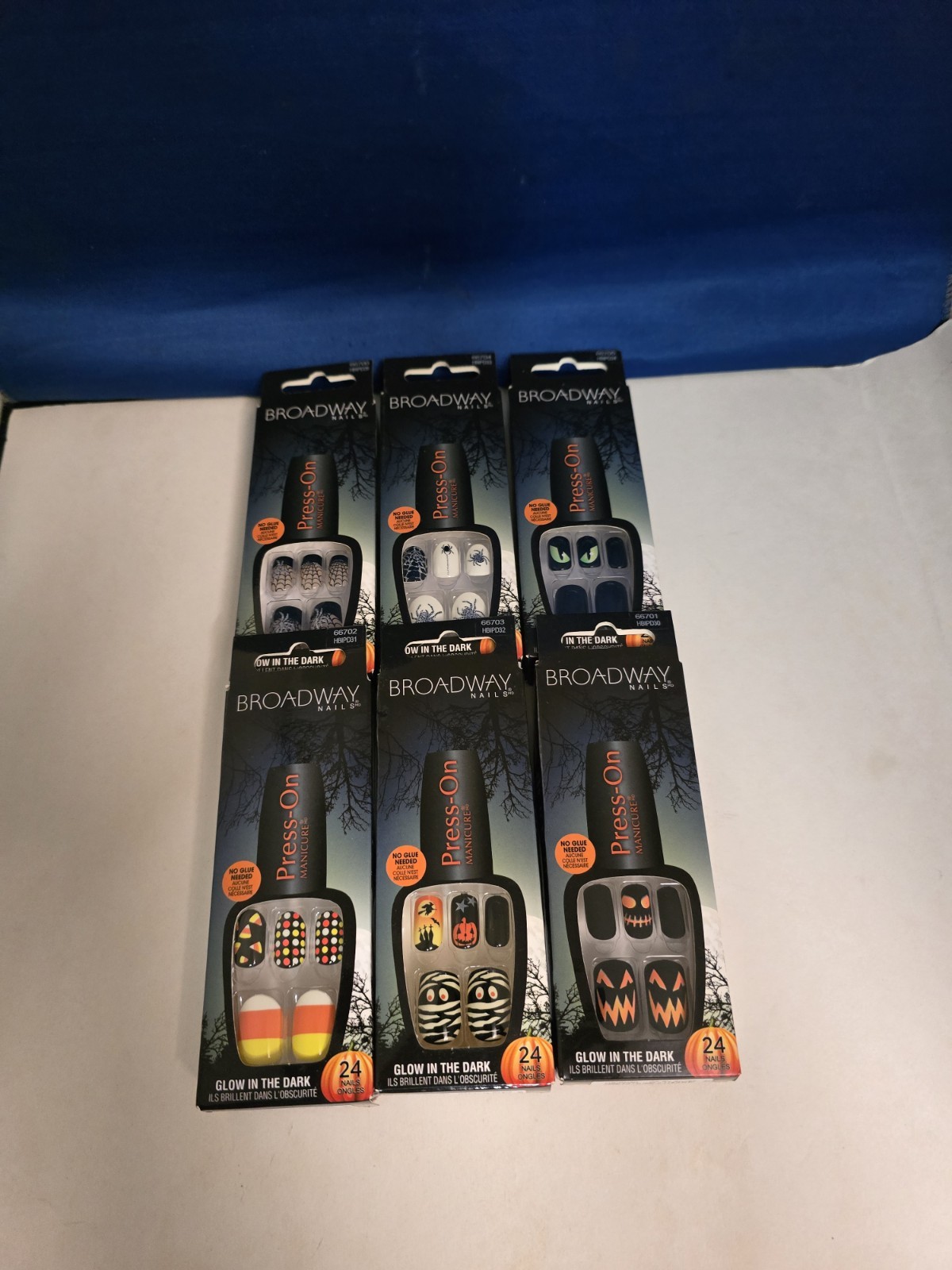 Assorted Lot Of 6×24 Kiss Broadway Halloween Glow In The Dark Press-on Nails