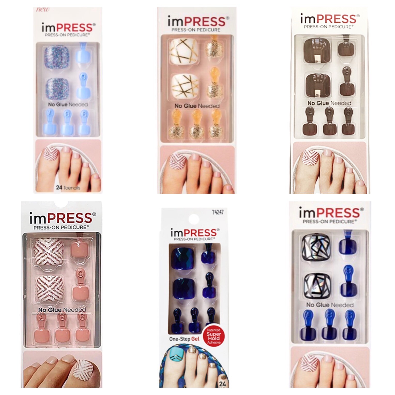 Kiss imPress Press-On Pedicure Nails High Tide & Over 40+ Designs New Ones Added