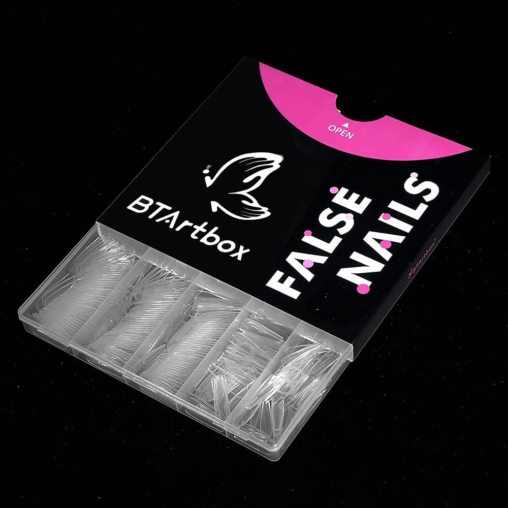 Long Fake Nails – Clear Acrylic Coffin Shaped Ballerina Nails Tips 500pcs Ful…