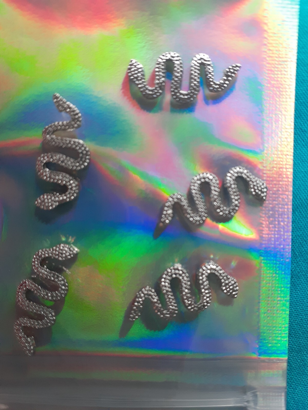 Nail Art 3D Metal Manicure Accessories DIY Snake Decoration Set of 5