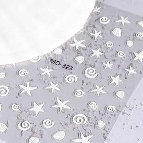 Summer Nail Art Stickers 5D Embossed Summer Beach Ocean Nail Stickers 3PCS