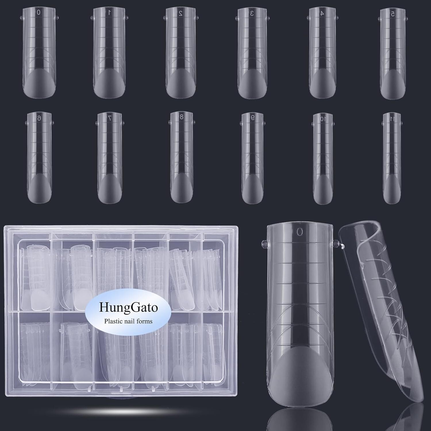 120Pcs Half Matte Dual Nail Forms Square Poly 1 Fl Oz (Pack of 1), Mold 3
