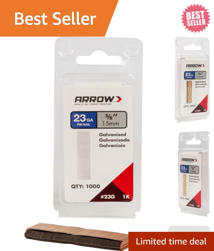 Arrow 5/8-Inch Collated Pin Nails – 1000 Count, Ideal for DIY Enthusiasts