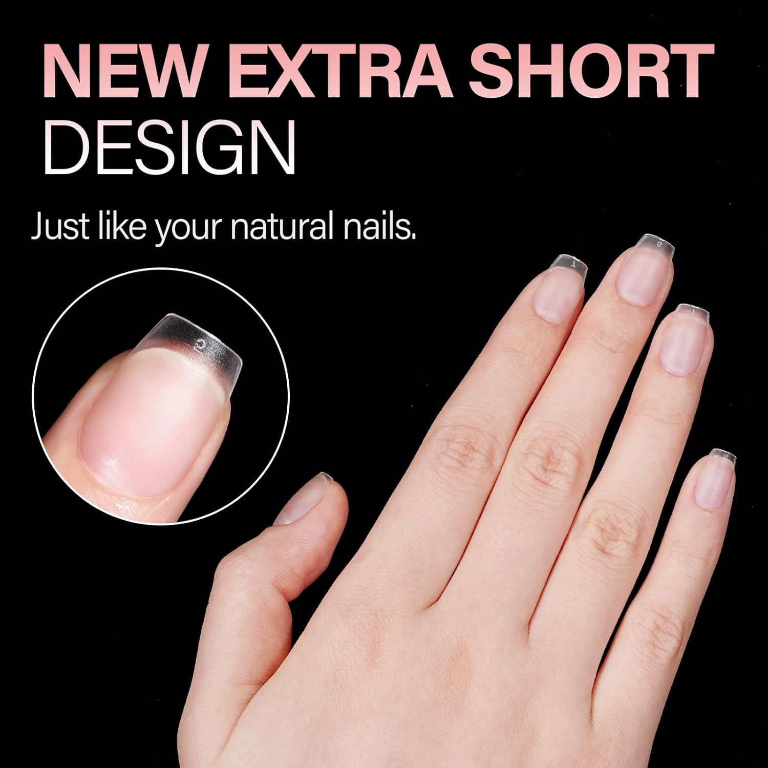 240 PCS Extra Short Coffin Nail Tips Clear Matte Gel Pre-Shaped DIY New