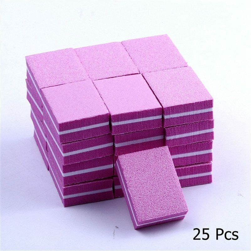 10/25/50pcs Manicure Tools Double-sided lotColorful Sponge Mini Nail File Block