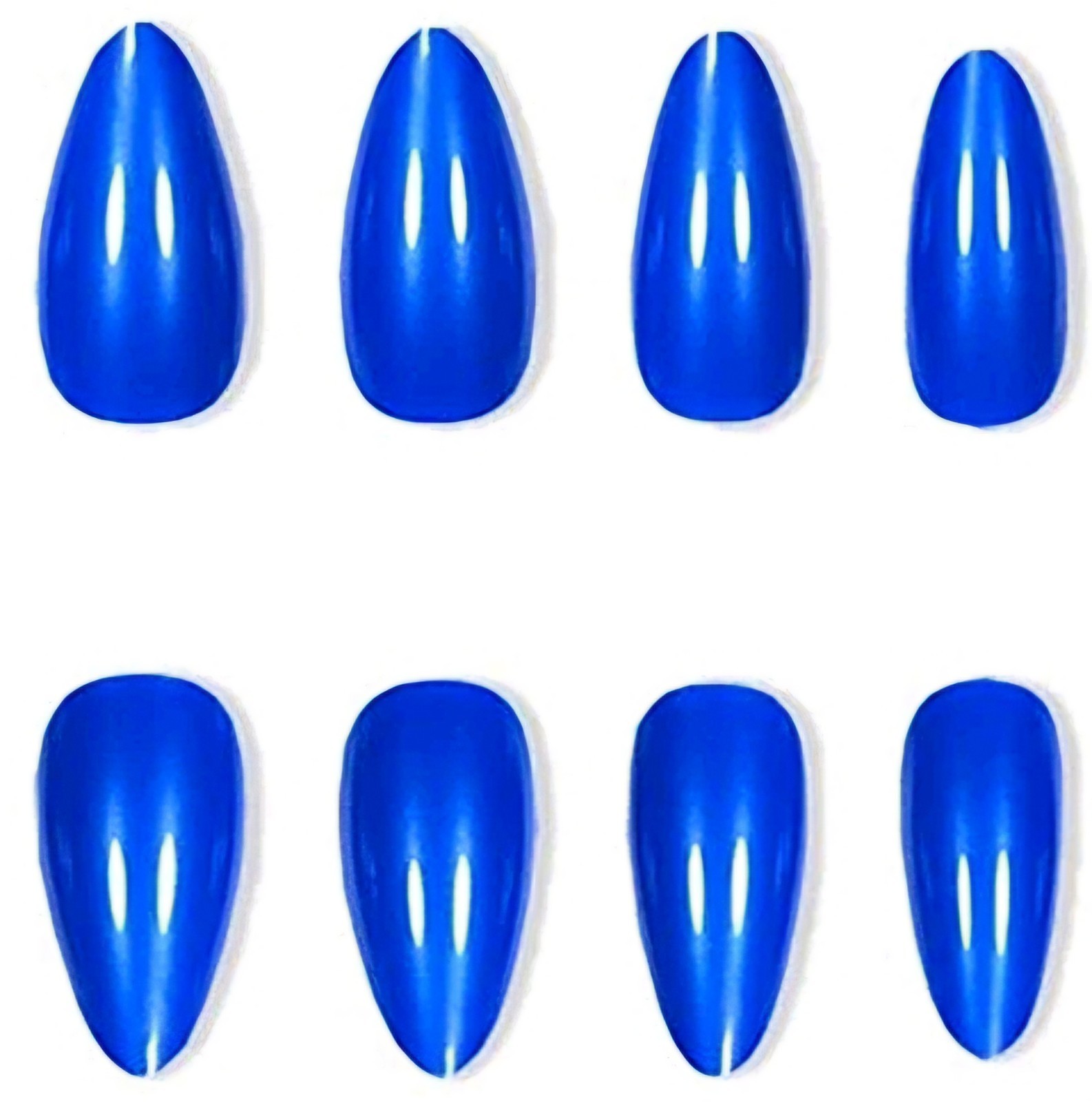 Press-On Nails Bright Royal Blue Long Almond Shaped