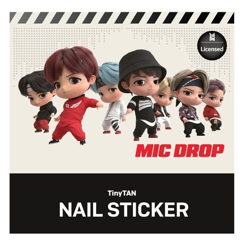 BTS TinyTAN Nail Stickers K-Pop Korean Nail Art Decal Set