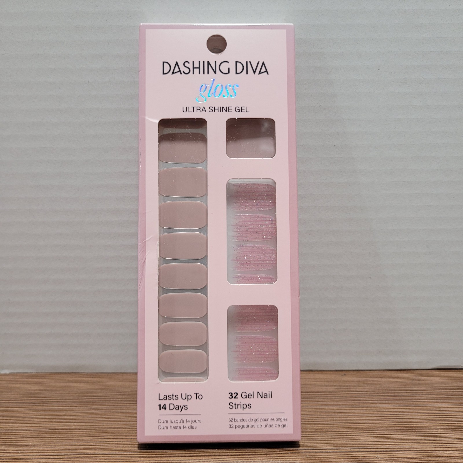 2pk Dashing Diva Gloss Ultra Shine Gel Nail Strips 64 Strips Taupe Hat & Fleur