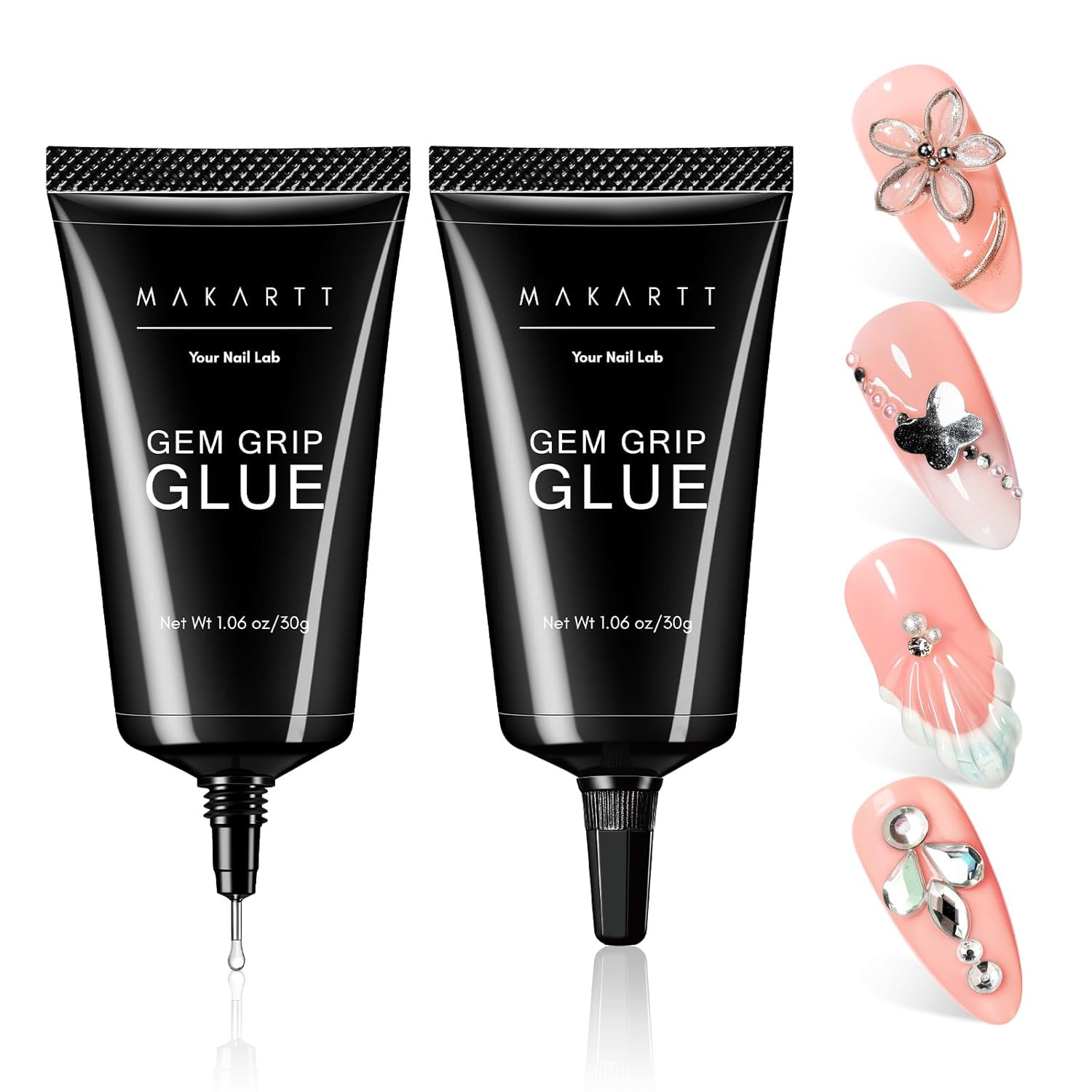 Nail Rhinestone Glue Set – Gel Nail Glue for Rhinestones, 3D Art Design Super St