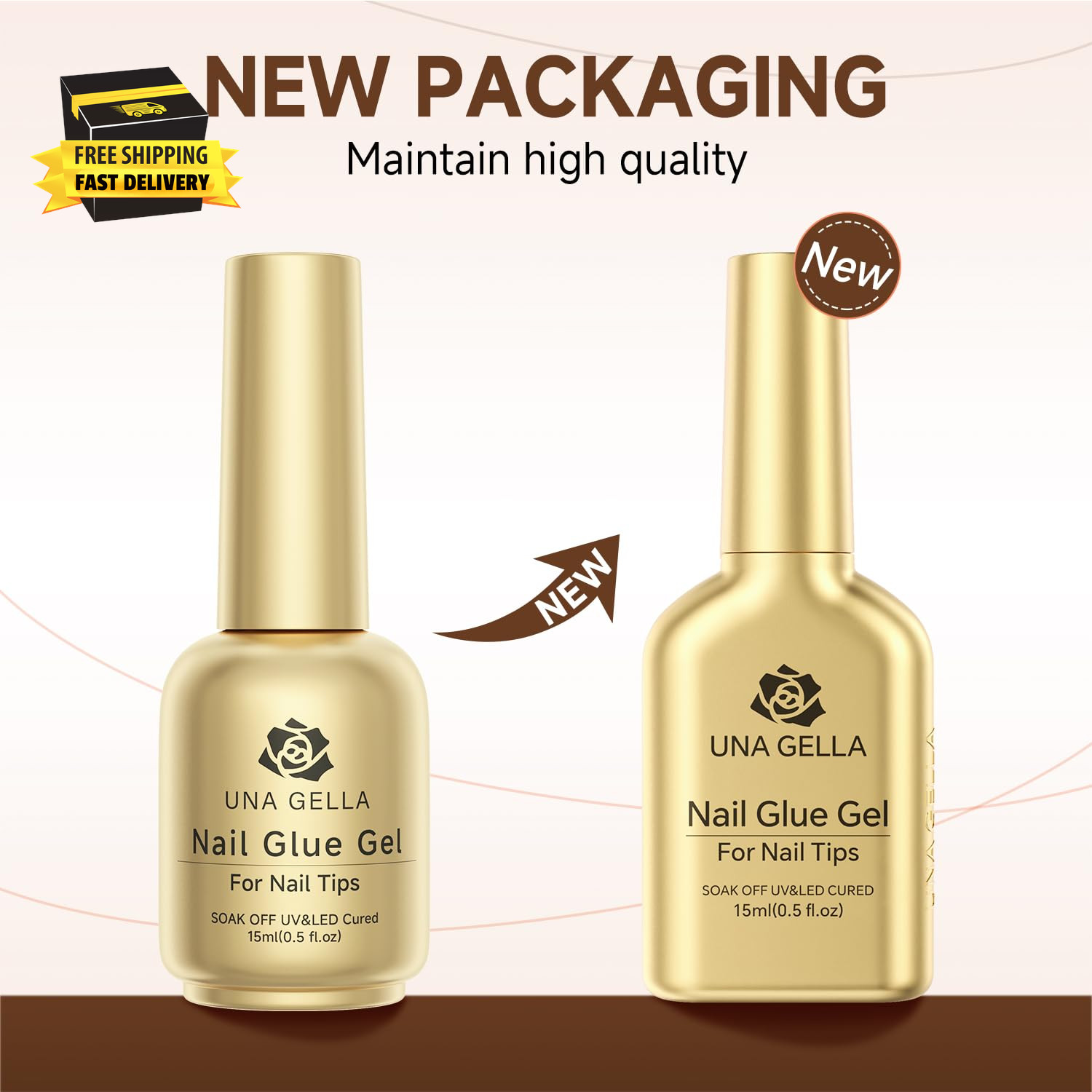 6 in 1 Gel Nail Glue for Clear Acrylic Nails Tips, 15Ml UV Nail Glue Long Lastin
