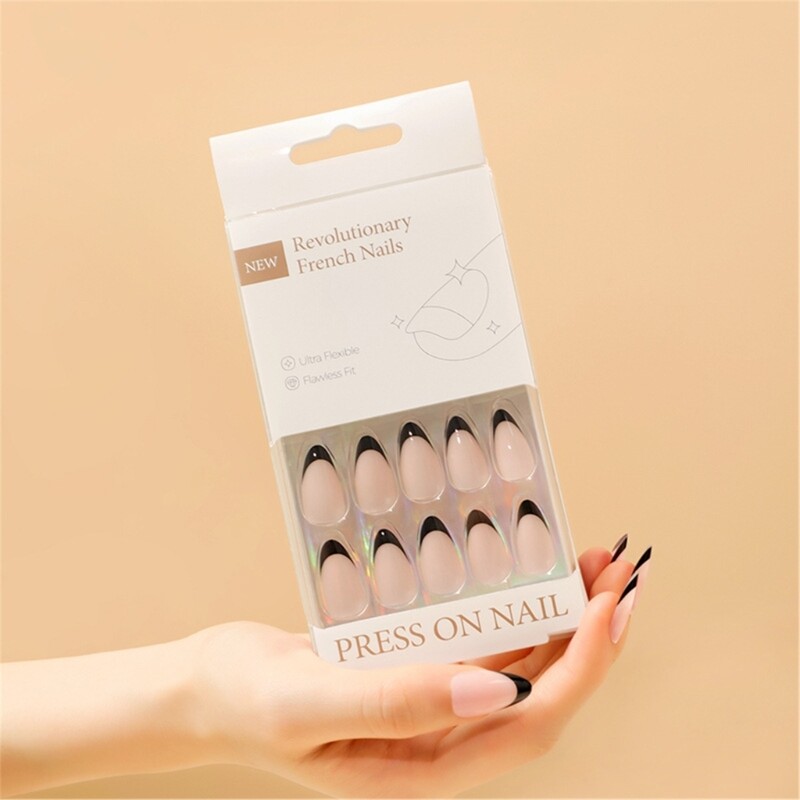 Medium Almond Press On Nails 30Pcs Set for Natural Looking Acrylic False Nails