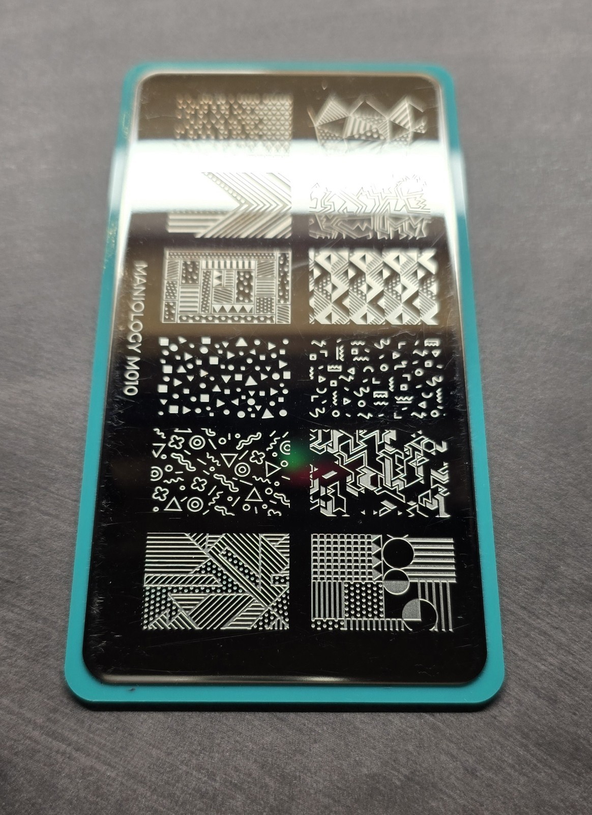 HTF Maniology M010 80’s Vintage Retro Crystal Sprinkle Pattern Shapes Nail Stamp