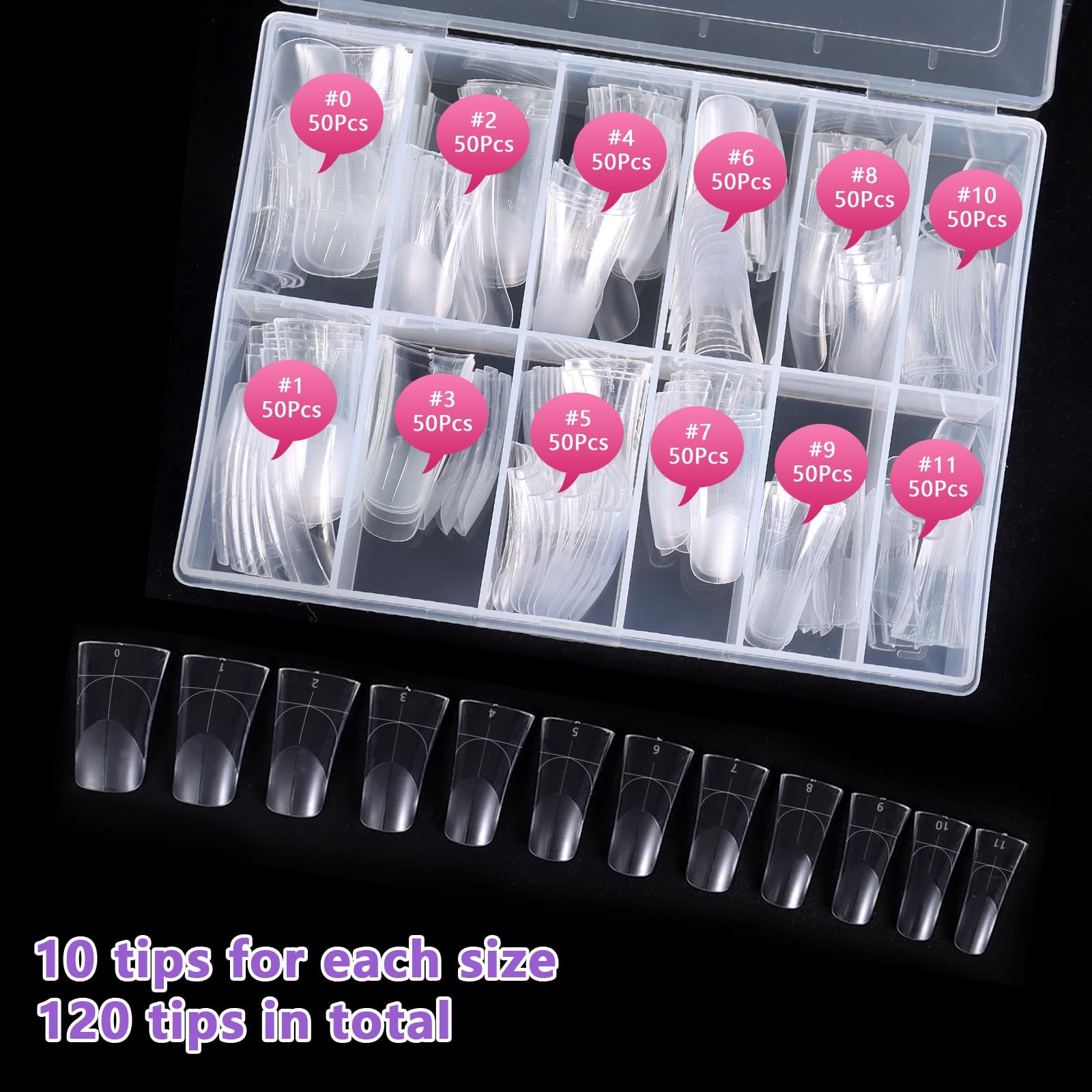 Laza 120pcs Medium Length Duck 1 Count (Pack of 120), clear full-cover