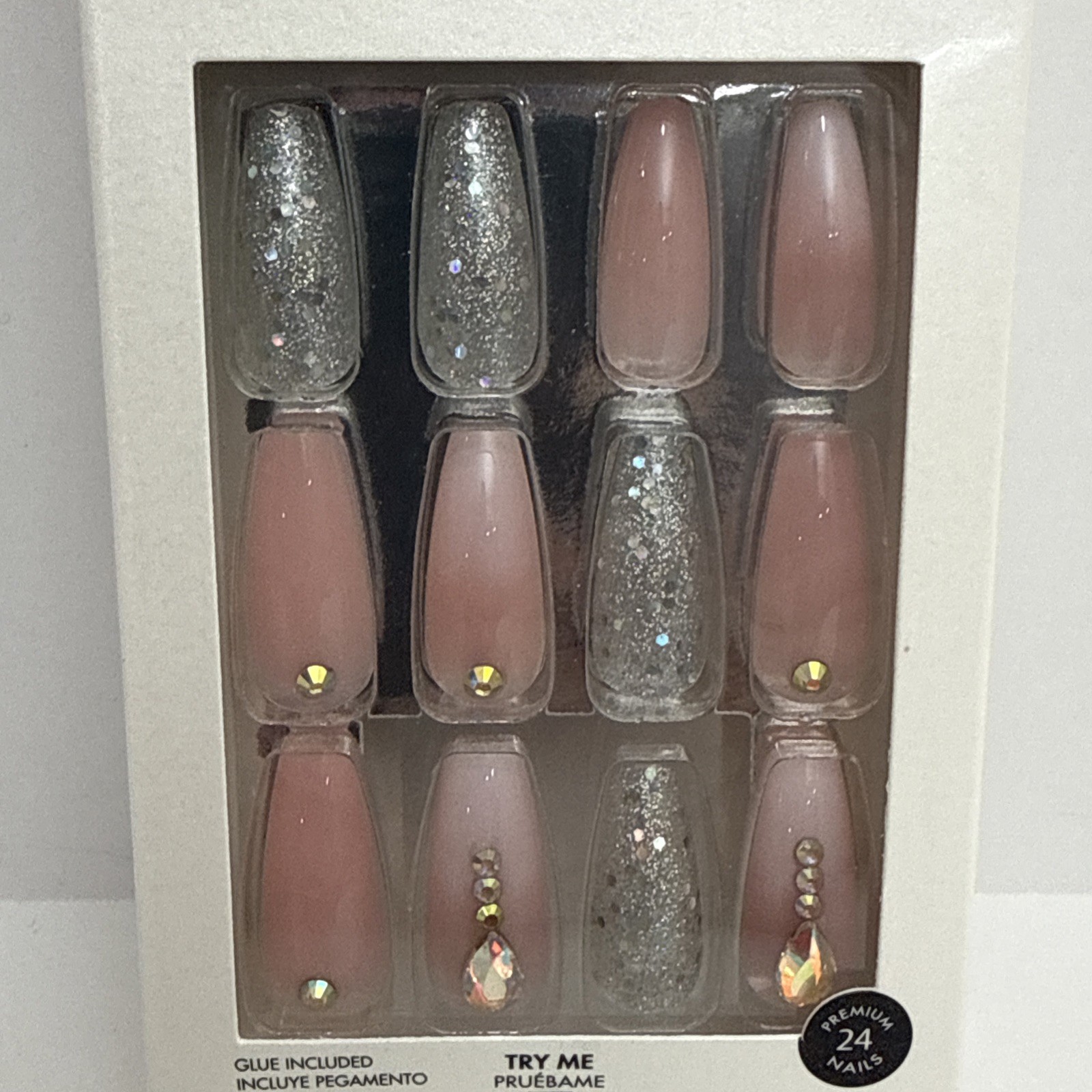 Poshmellow Maison Deluxe 24 Nails Glue Included – Sweet Crystal #65222
