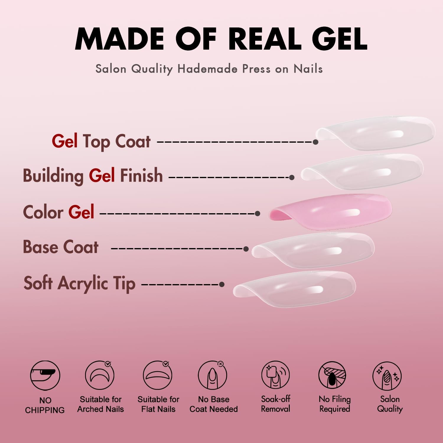KQueenest Red Press On Nails Long Square – 0.04 Fl Oz (Pack of 24), red