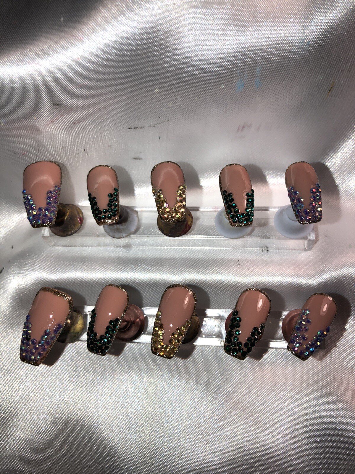 Z NAILZ! Gorgeous Set Of Custom Handmade MARDI GRAS Press On Nails