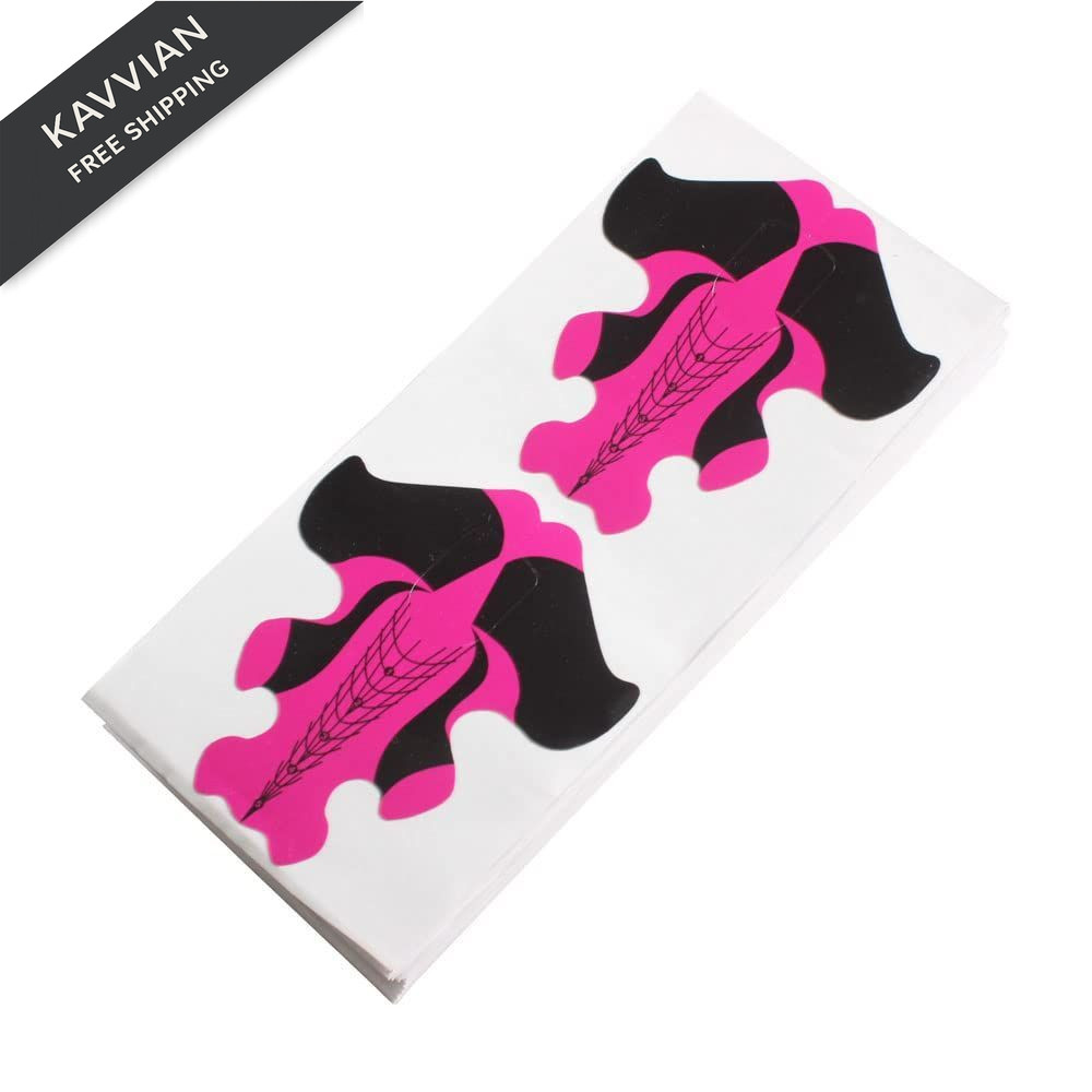 Yigo 100Pcs Nail Form Extension Sticker 100 Count (Pack of 1), Black