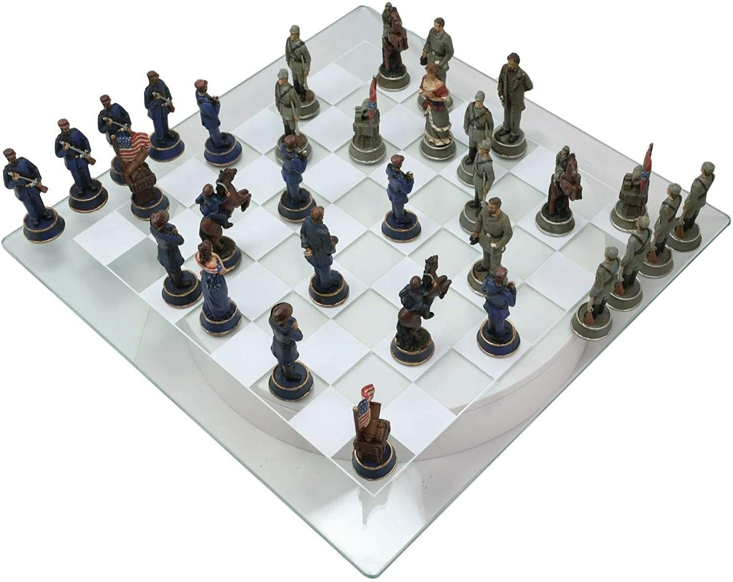 15.25 inches by inches, Clear and Frosted With Possibly Multi-colored Chess…