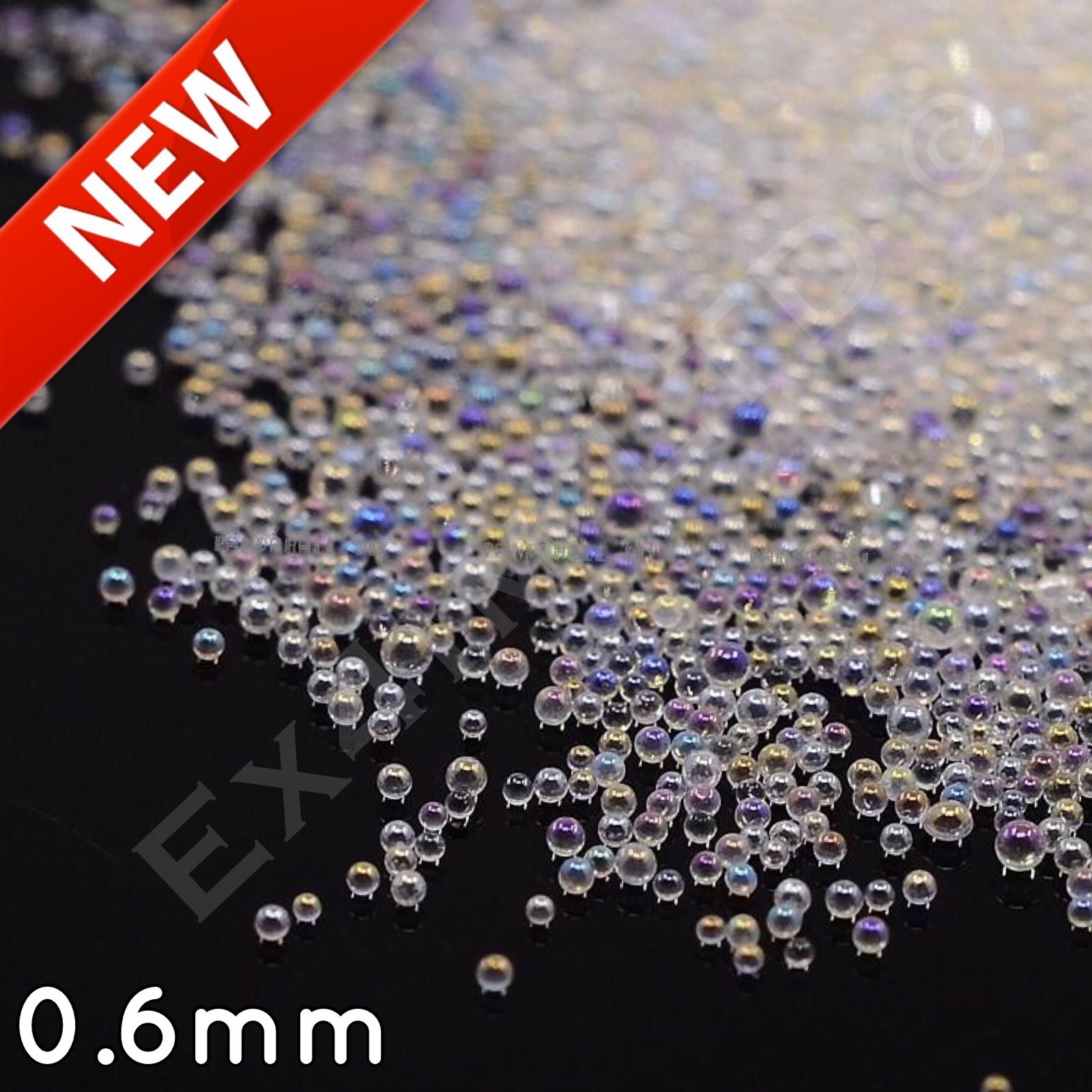 0.6mm AB Crystal Glass Caviar Beads Tiny 3D Micro Pixie Mermaid Nails Art Hot