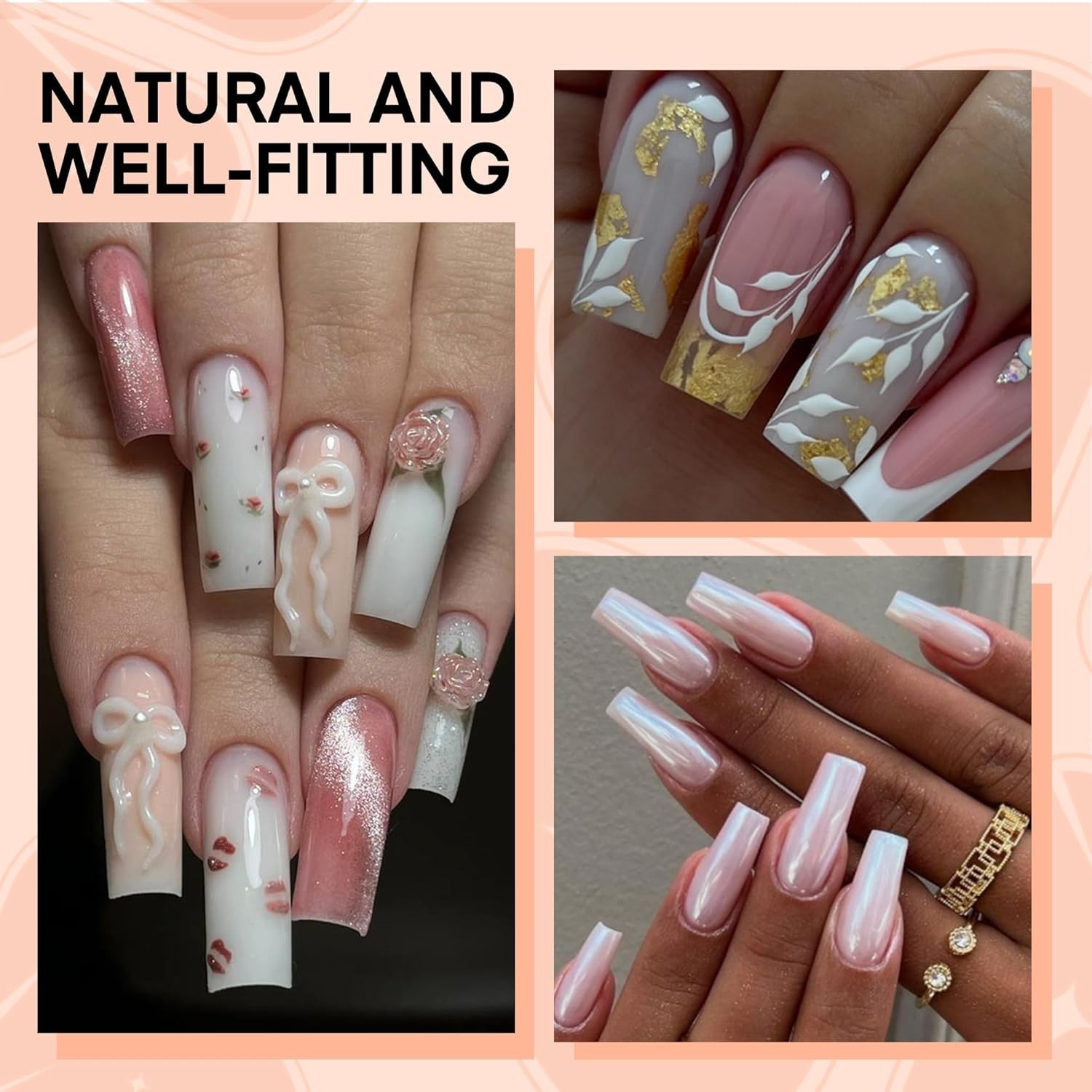Elegant Gradient Half Cover Acrylic Nail Tips – 504PCS Soft Gel Set for DIY Art