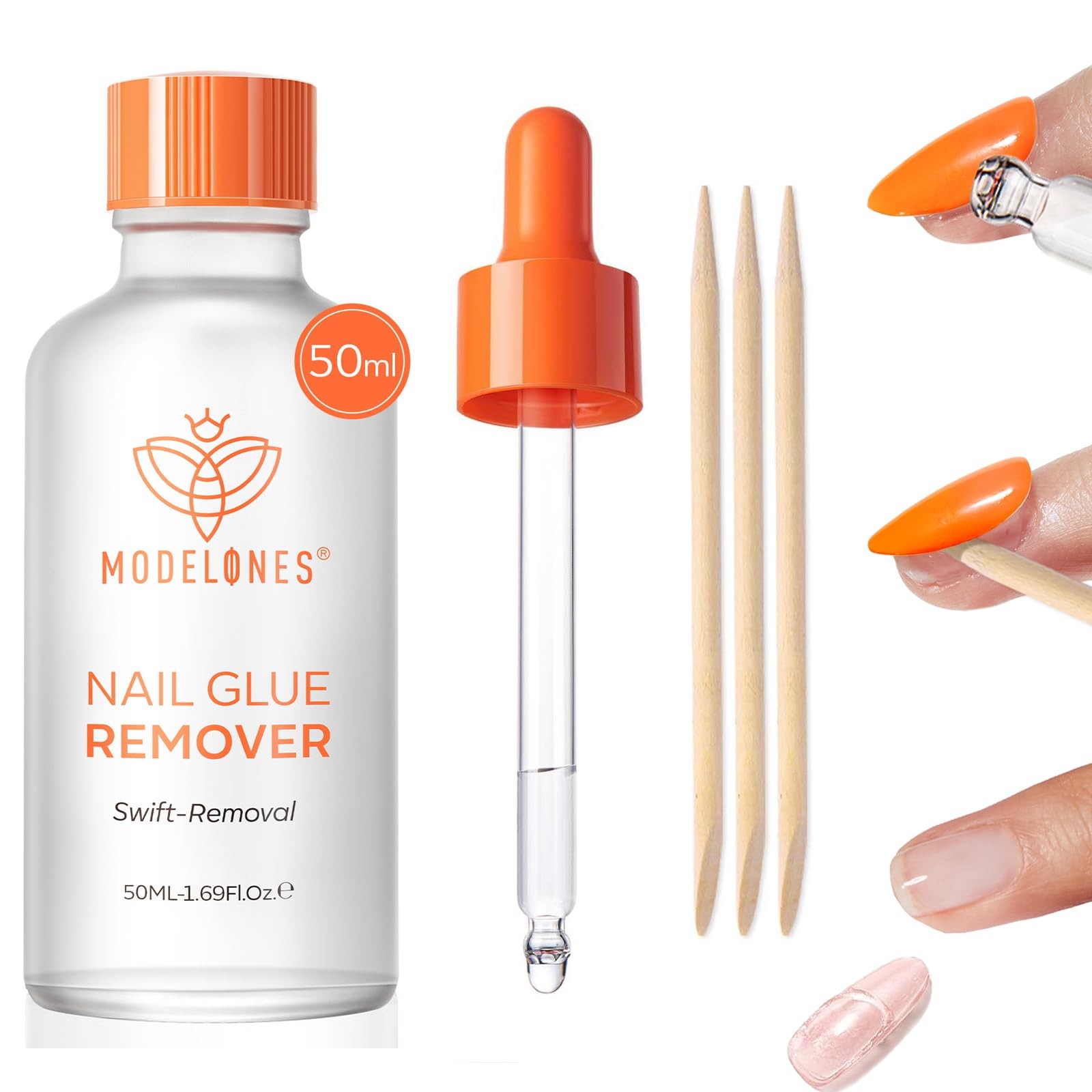 Modelones 50 ML Nail Glue Remover for Base Coat 1.69 Fl Oz (Pack of 1), Clear