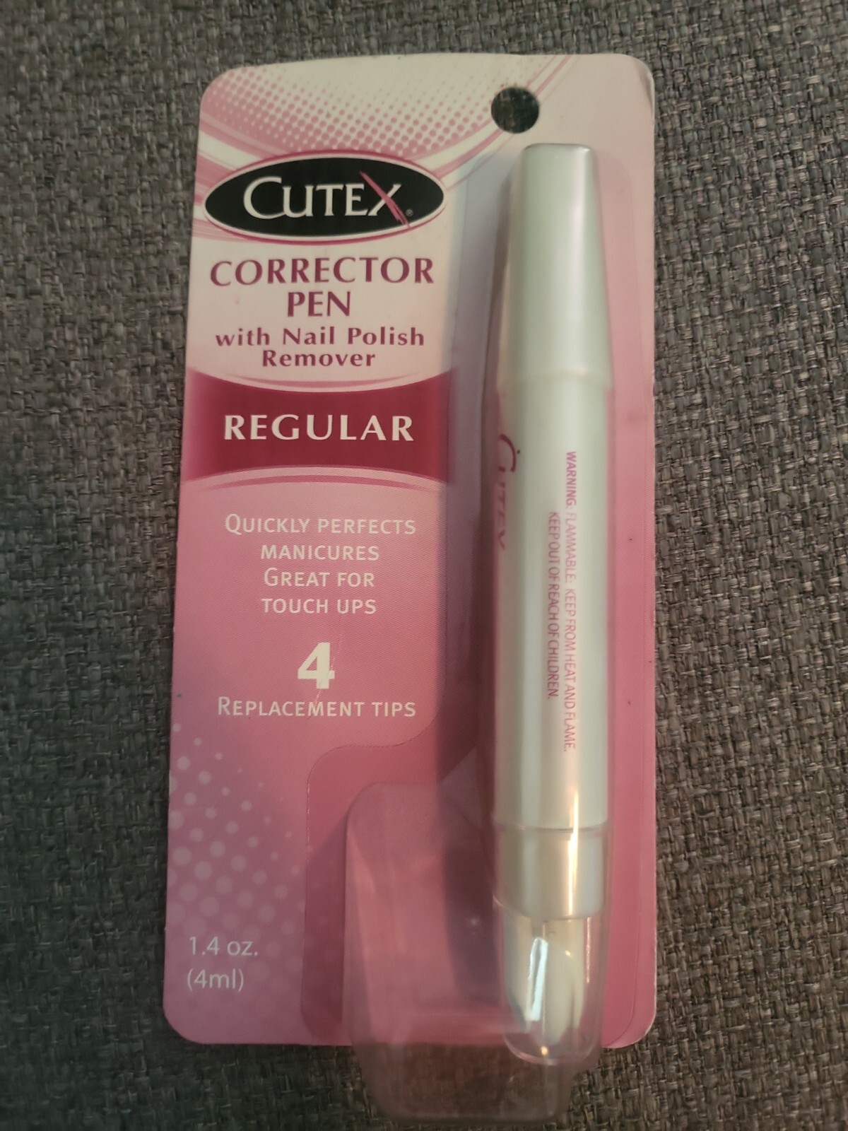 Cutex Polish Remover Cleaner Corrector Pen 4 Replacement Tips Regular Size New