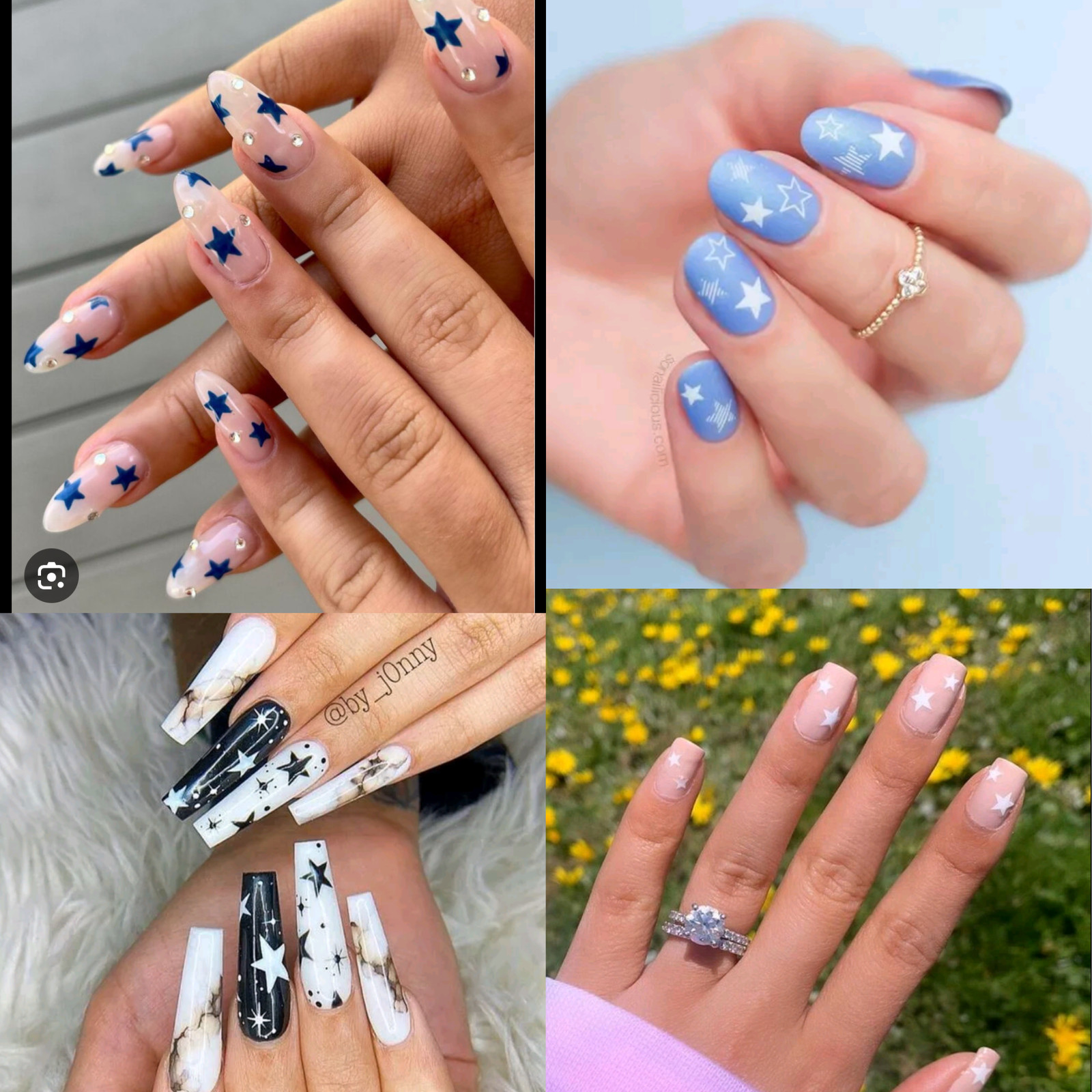 Stars Nails 3D Sticker Multicolor color, Nail Art Sticker Acrylic, Dipping, Gel
