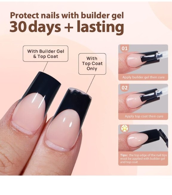 X-Coat Tips Kit 150/300 Piece 15 Sizes 3 IN 1 Soft Gel Soak Off BTARTBOXNAILS