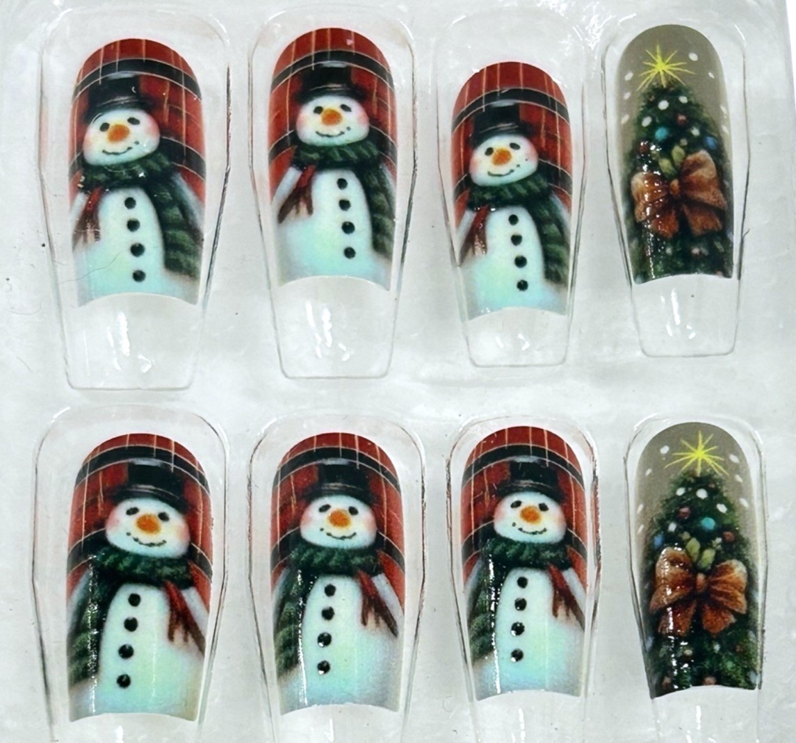 Christmas Press On Nails “YOUR CHOICE” Reindeer, Snowflake, Gingerbread, Lights