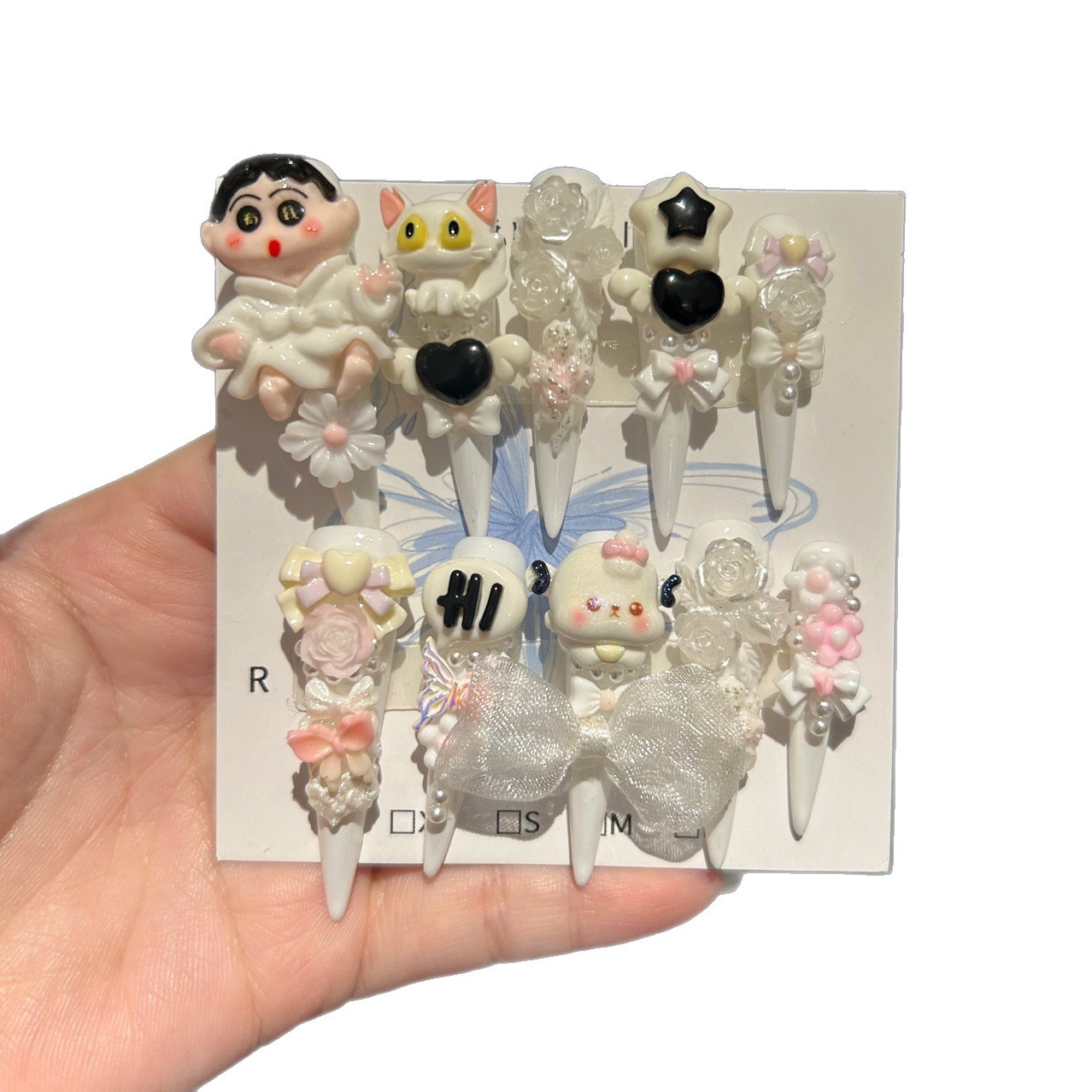 Cute My Melody Handmade Press On Nails Lovely Cartoon Nail Art Tips