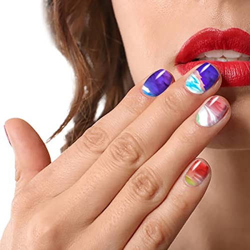 12 Sheets Aurora Gradient Color Full Nail Wraps Graffiti Cloud 12 Sheets-03