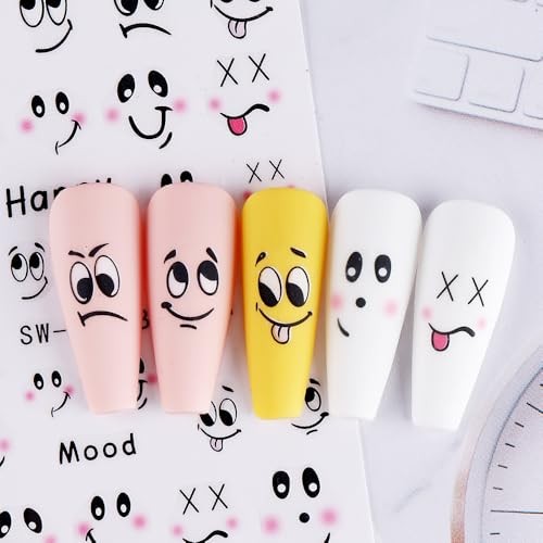 Cute Expression Nail Art Stickers Cute Black Ant Cartoon Nail Decals style3